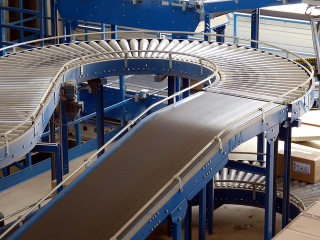 factory, plant, industrial hall, logistics, nature, trade, transport, warehouse, shelf, factory building, conveyor belt, tape